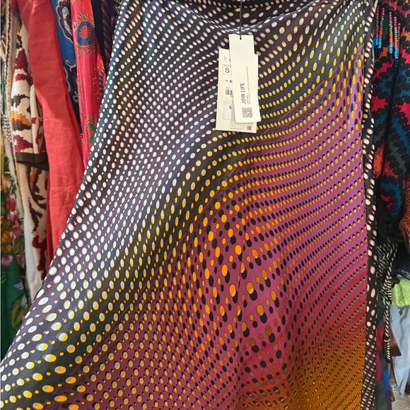 NWT Zara Asymmetrical Skirt in Pink, Orange, and Black - Picture 7 of 9